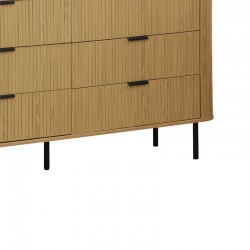 Chest of 6 drawers Scandi pakoworld  in natural color 153x46x81cm