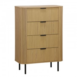Chest of 4 drawers Scandi pakoworld  in natural color 79x46x115cm