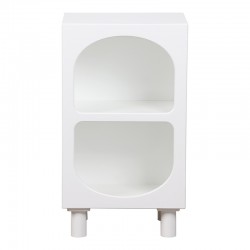 Nightstand Shelf Emersi pakoworld MDF in white color 40x32x70cm