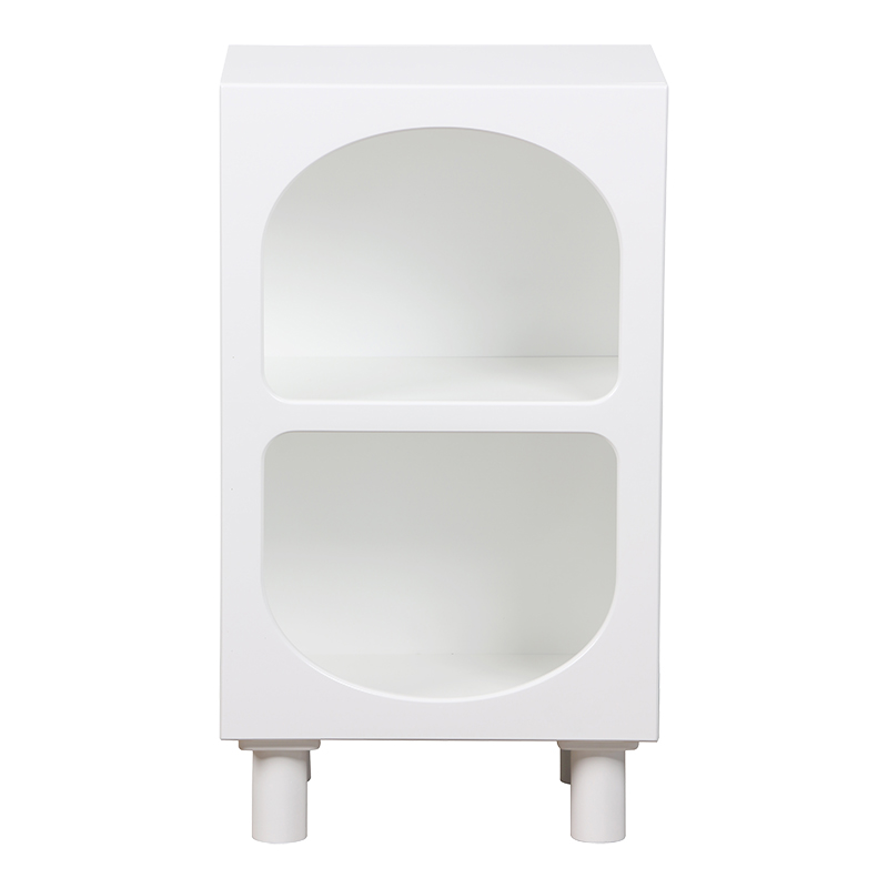 Nightstand Shelf Emersi pakoworld MDF in white color 40x32x70cm