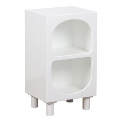 Nightstand Shelf Emersi pakoworld MDF in white color 40x32x70cm