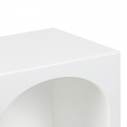 Nightstand Shelf Emersi pakoworld MDF in white color 40x32x70cm