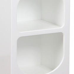 Nightstand Shelf Emersi pakoworld MDF in white color 40x32x70cm