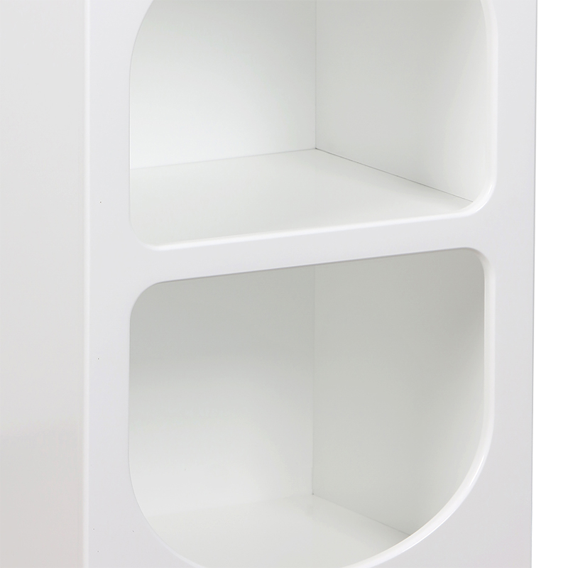 Nightstand Shelf Emersi pakoworld MDF in white color 40x32x70cm