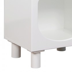 Nightstand Shelf Emersi pakoworld MDF in white color 40x32x70cm