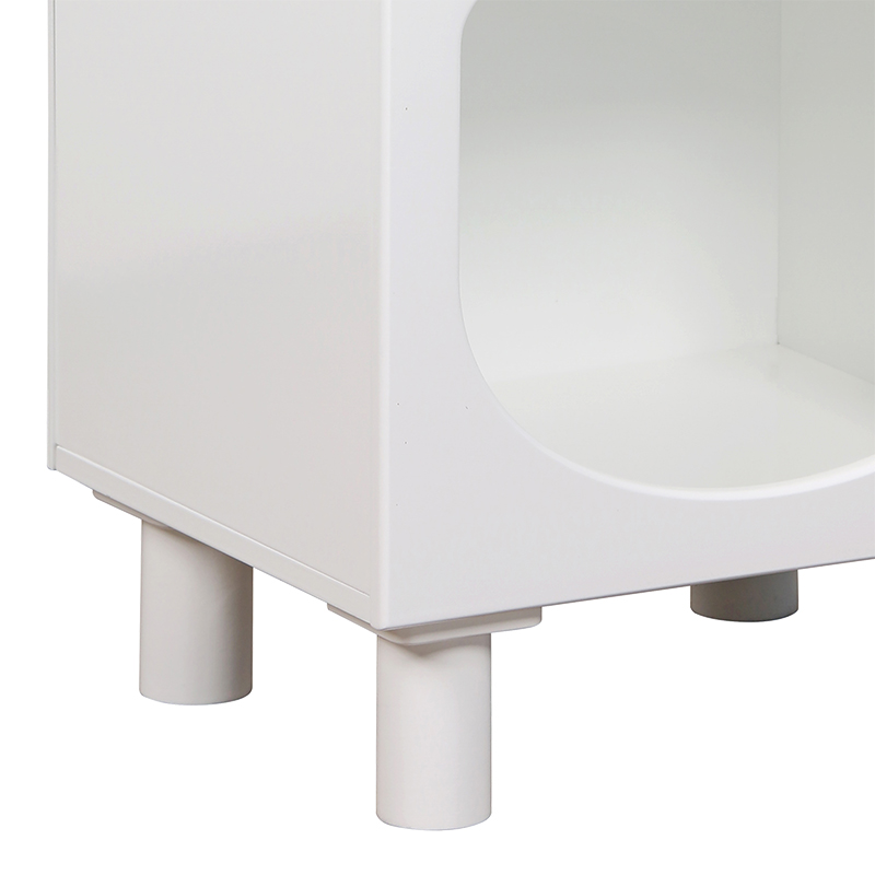 Nightstand Shelf Emersi pakoworld MDF in white color 40x32x70cm