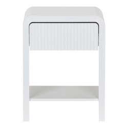 Nightstand Zeplen pakoworld MDF in white color 40x30x53cm