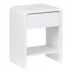 Nightstand Zeplen pakoworld MDF in white color 40x30x53cm