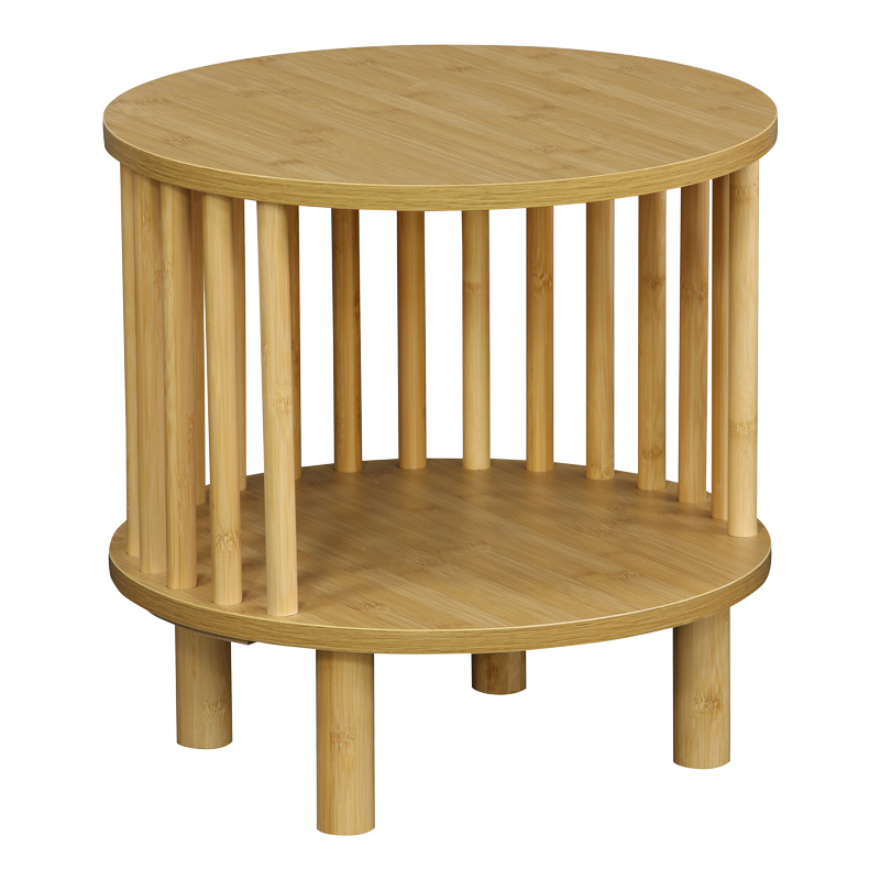 Bedside table Nodial pakoworld MDF/Bamboo in natural color D40x40cm