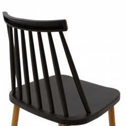 Bar stool Aurora pakoworld PP black-natural 42x49x109εκ