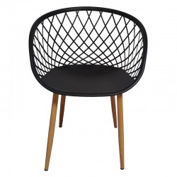 Chair Ezra pakoworld black pp-natural metal leg 62x42x82cm