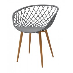 Chair Ezra pakoworld grey pp-natural metal leg 62x42x82cm