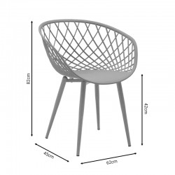 Chair Ezra pakoworld grey pp-natural metal leg 62x42x82cm