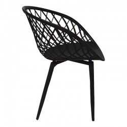 Chair Ezra pakoworld black pp-black metal leg 62x42x82cm