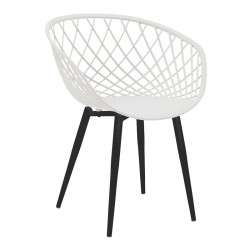 Chair Ezra pakoworld white pp-black metal leg 62x42x82cm