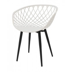 Chair Ezra pakoworld white pp-black metal leg 62x42x82cm