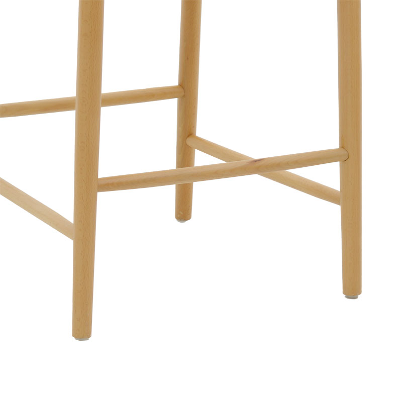 Bar stool Wishbone pakoworld natural beech wood-natural rope 53x54x107cm
