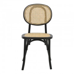 Chair Zoel pakoworld black beech wood-natural rattan 45x52x82cm