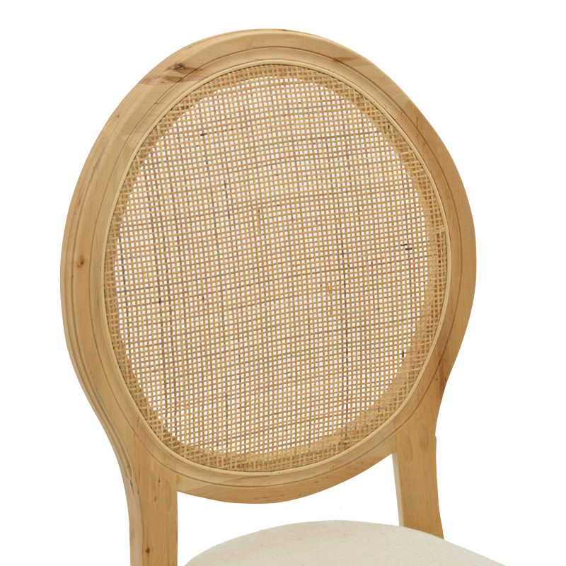 Chair Canco pakoworld natural rubberwood-natural rattan 50x55x98cm