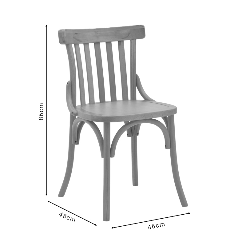 Chair Flisbie pakoworld natural beech wood 46x48x86cm