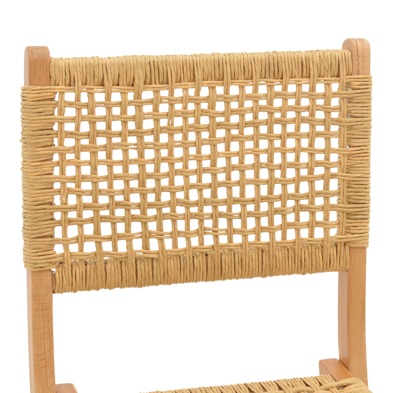 Καρέκλα πτυσσομενη Xianju pakoworld ξύλο οξιάς και σχοινί σε φυσική απόχρωση 47x58x85εκ