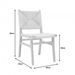 Καρέκλα Arten pakoworld σχοινί-rubberwood σε φυσική απόχρωση 60x55x85εκ