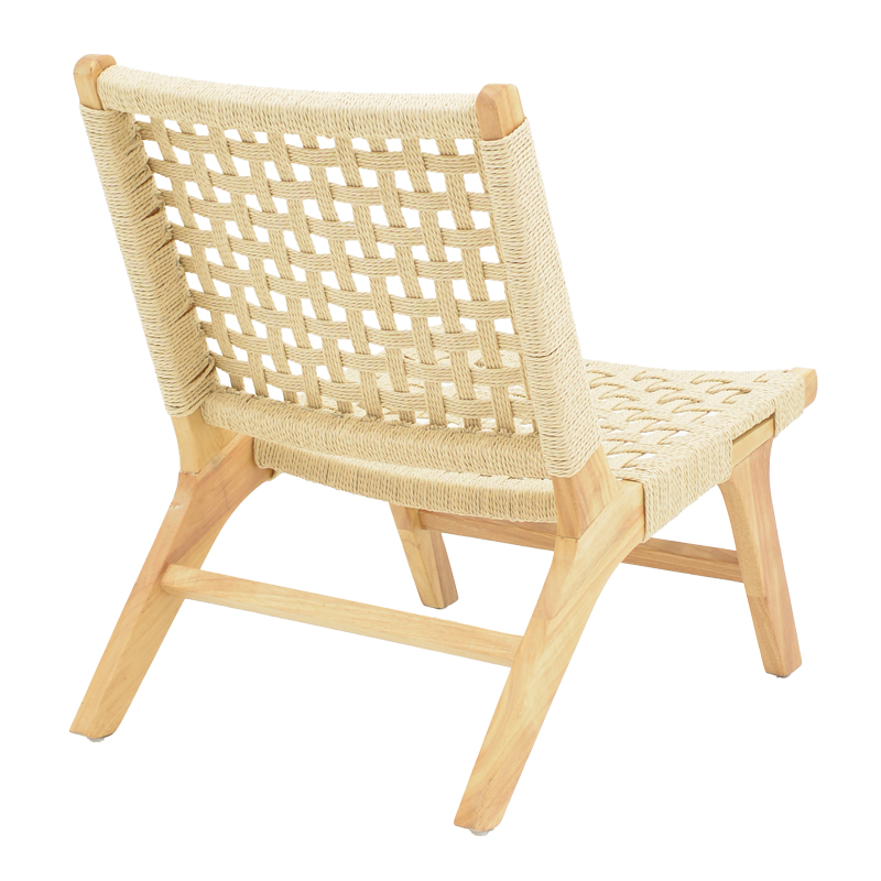 Polisin pakoworld armchair rope-rubberwood in natural color 55x80x77cm