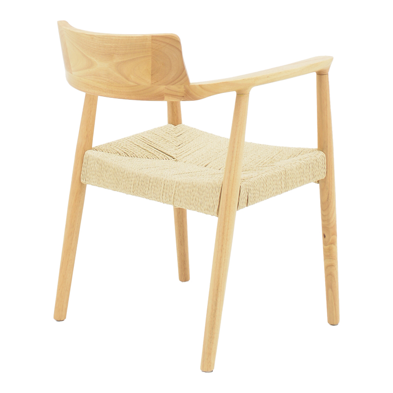 Jojene pakoworld rubberwood and rope armchair in natural shade 58x54x79cm