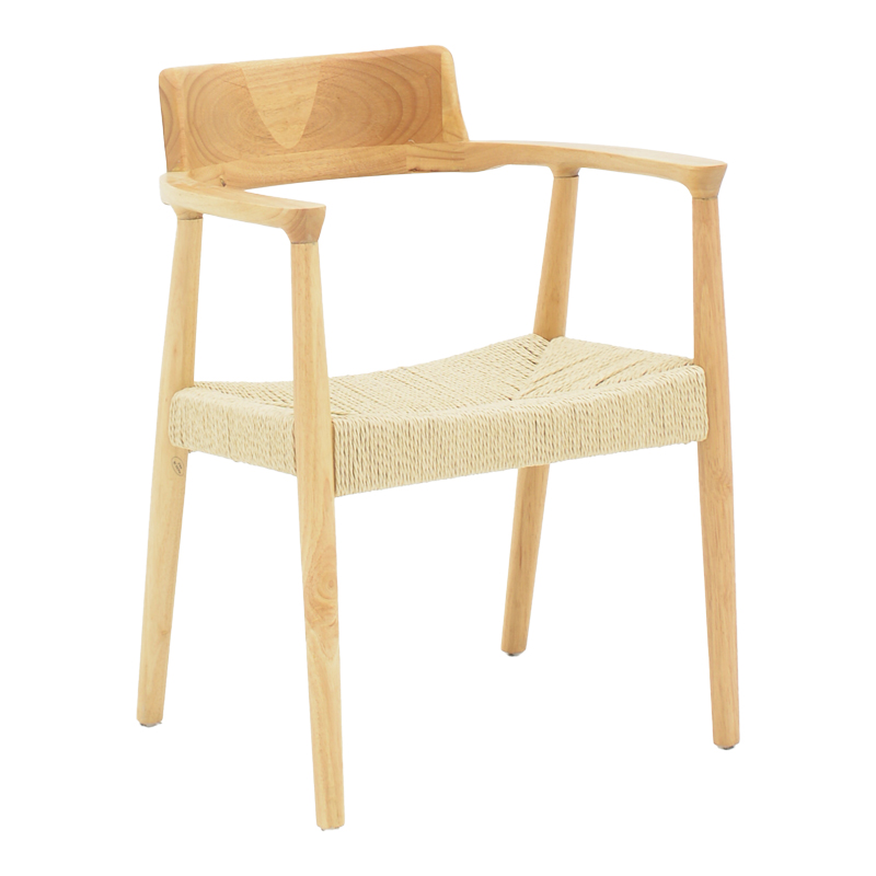 Jojene pakoworld rubberwood and rope armchair in natural shade 58x54x79cm