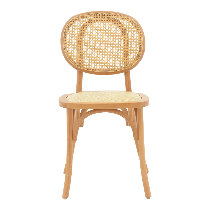 Zoel pakoworld chair beech wood and rattan in natural shade 45x52x82cm