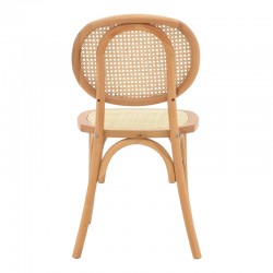 Καρέκλα Zoel pakoworld ξύλο οξιάς και rattan σε φυσική απόχρωση 45x52x82εκ