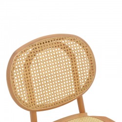 Zoel pakoworld chair beech wood and rattan in natural shade 45x52x82cm