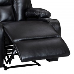 Πολυθρόνα relax με μηχανισμό massage Terpsi pakoworld μαύρο PU 80x94x102εκ