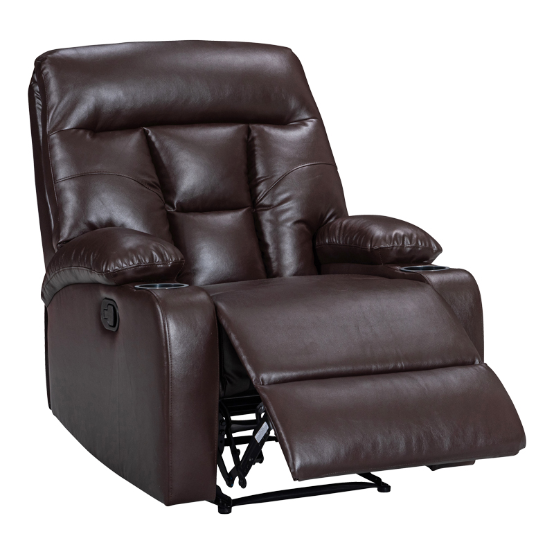 Πολυθρόνα relax με μηχανισμό massage Terpsi pakoworld καφέ PU 80x94x100εκ