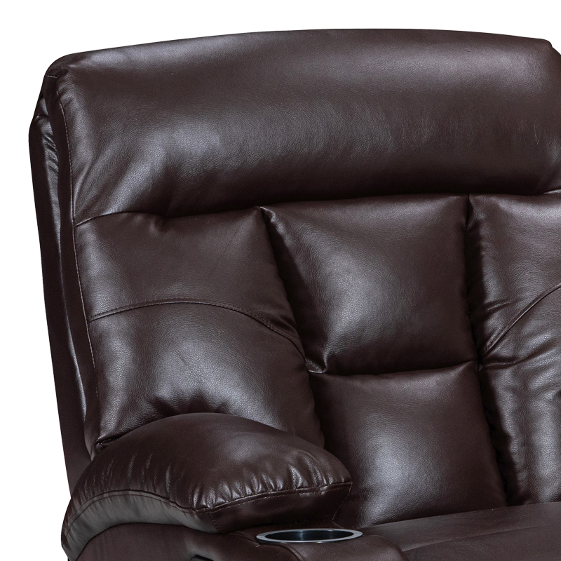 Πολυθρόνα relax με μηχανισμό massage Terpsi pakoworld καφέ PU 80x94x100εκ