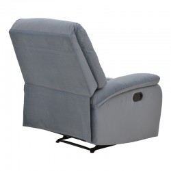 Πολυθρόνα relax με μηχανισμό massage Terpsi pakoworld γκρι βελούδο 80x94x100εκ