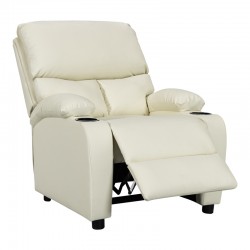 Armchair relax with cupholder Gartia pakoworld pu in cream color 79x94x102cm