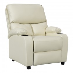 Armchair relax with cupholder Gartia pakoworld pu in cream color 79x94x102cm