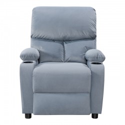 Armchair relax with cupholder Gartia pakoworld velvet in grey color 79x94x102cm