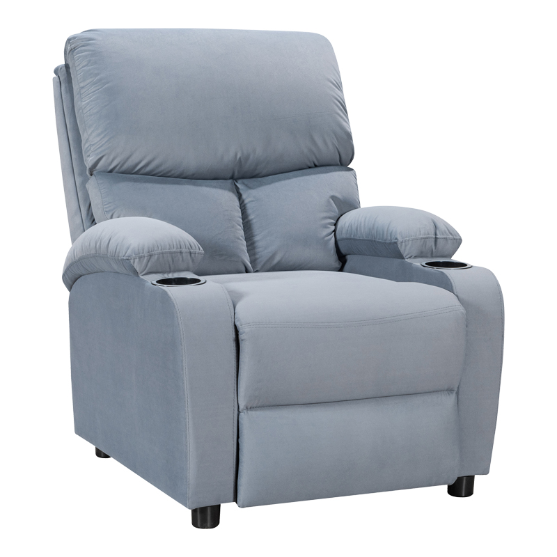 Armchair relax with cupholder Gartia pakoworld velvet in grey color 79x94x102cm