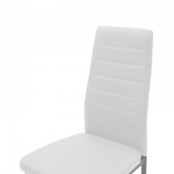 Chair Parker pakoworld metal-PU white-grey leg 42x48x98cm