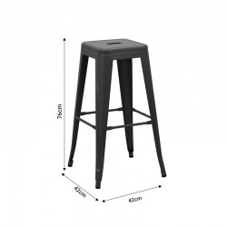 Bar stool Utopia pakoworld metal black matte 42x42x76cm
