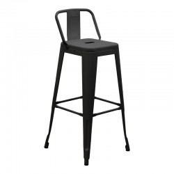 Bar stool with backrest Utopia pakoworld metal black 42x42x97cm