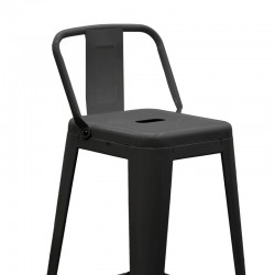 Bar stool with backrest Utopia pakoworld metal black 42x42x97cm