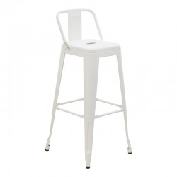 Bar stool with backrest Utopia pakoworld metal white 42x42x97cm