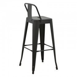 Bar stool with backrest Utopia pakoworld metal black matte 42x42x97cm