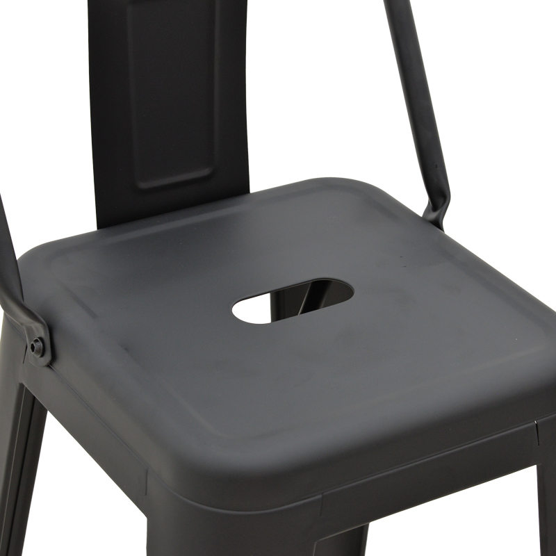 Bar stool with backrest Utopia pakoworld metal black matte 42x42x97cm