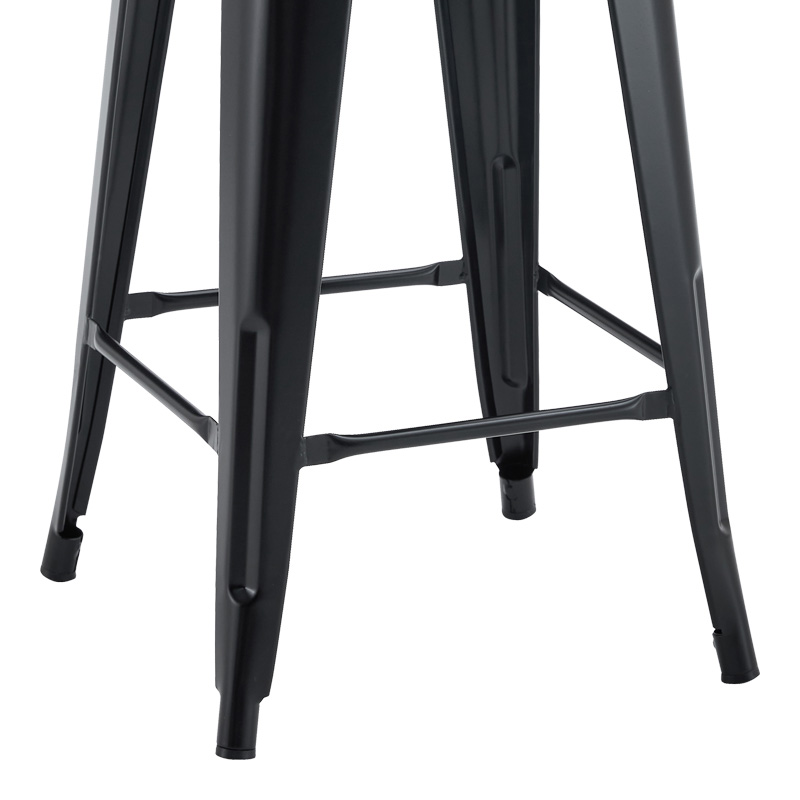 Mid-height Bar stool with backrest Utopia pakoworld metal black 42x42x86cm