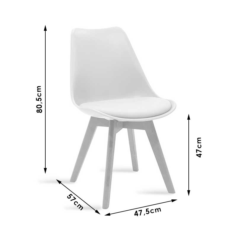 Chair Gaston pakoworld PP-PU grey-natural leg 53.5x48.5x83cm