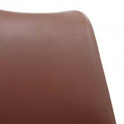 Chair Gaston pakoworld PP-PU brown-natural leg 53.5x48.5x83cm